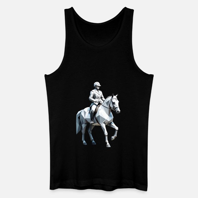 Cavalier Low Poly - Ballet Design - Débardeur bio Homme - noir