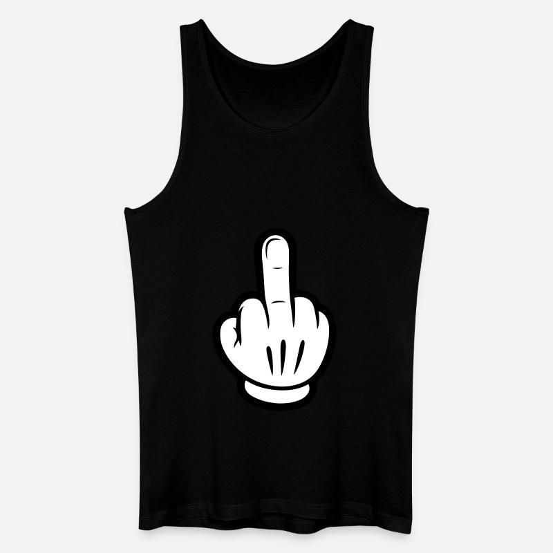 Middle Finger Comic Hand - Men’s Organic Tank Top - black