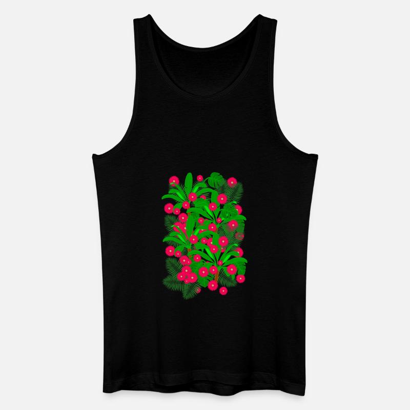 Blumen Wald - Männer Bio Tank Top - Schwarz