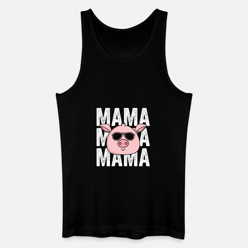 Mama Mutter Schwein - Männer Bio Tank Top - Schwarz
