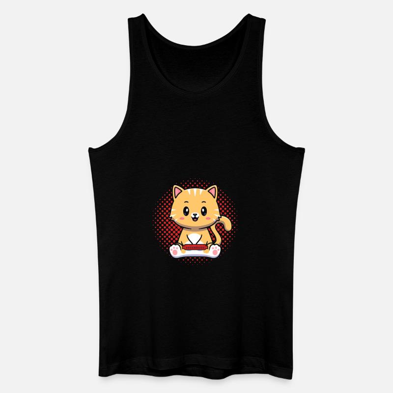 Harmonica Cat Cat Harmonica - Men’s Organic Tank Top - black