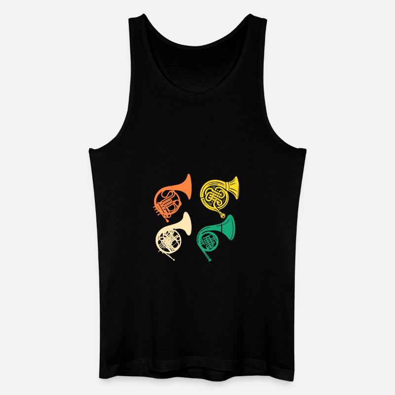 Hornist Evolution Waldhorn - Männer Bio Tank Top - Schwarz