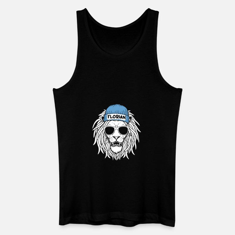 Löwe Florian - Männer Bio Tank Top - Schwarz