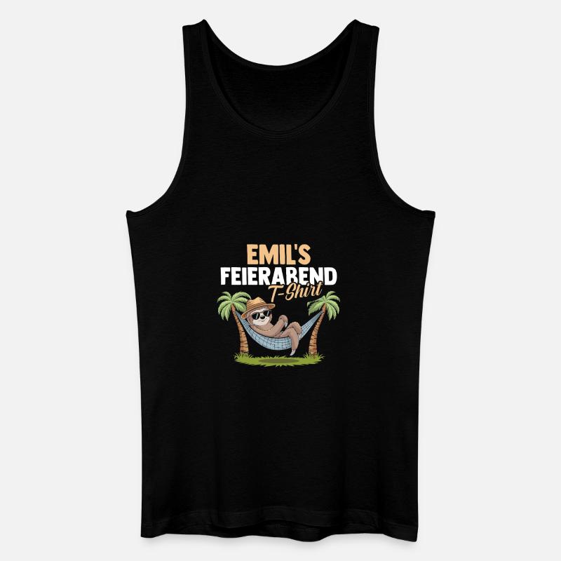Faultier Emil - Männer Bio Tank Top - Schwarz