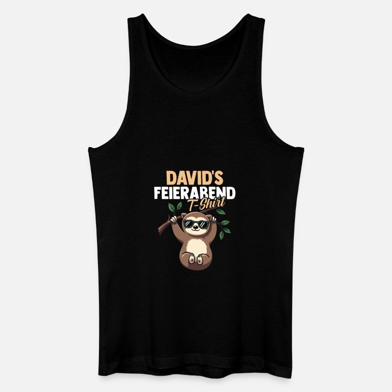 Faultier David - Männer Bio Tank Top - Schwarz