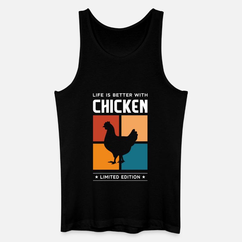 Chicken - Männer Bio Tank Top - Schwarz