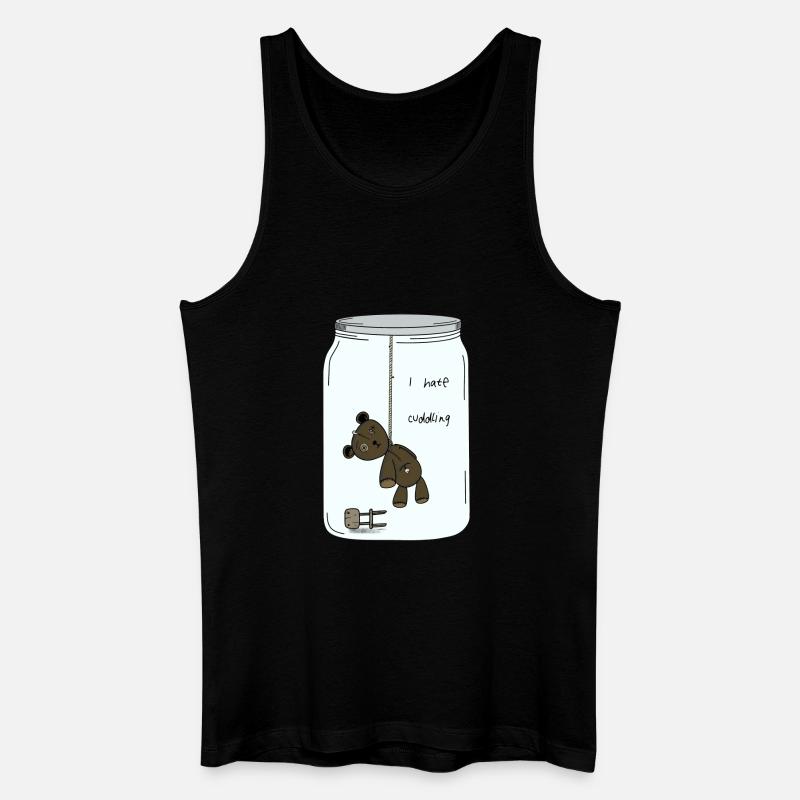 I hate cuddlIng - Männer Bio Tank Top - Schwarz