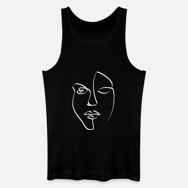 Gesicht - Männer Bio Tank Top - Schwarz