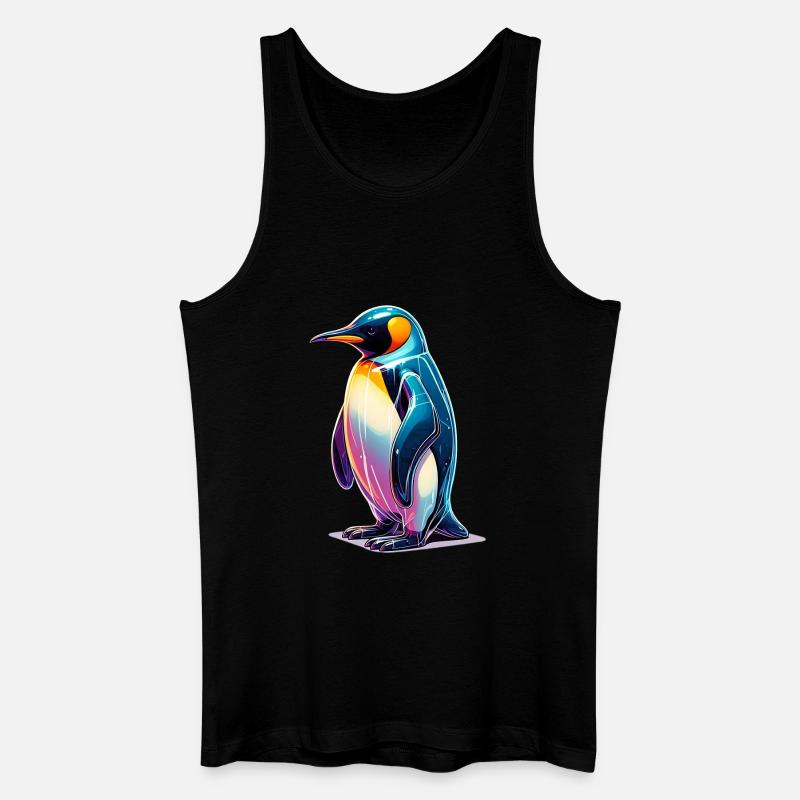 Pinguin - Männer Bio Tank Top - Schwarz