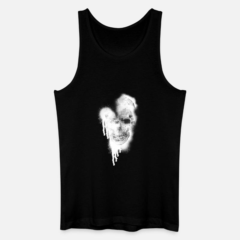 Wasserfarbener Schädel Sketch - Männer Bio Tank Top - Schwarz