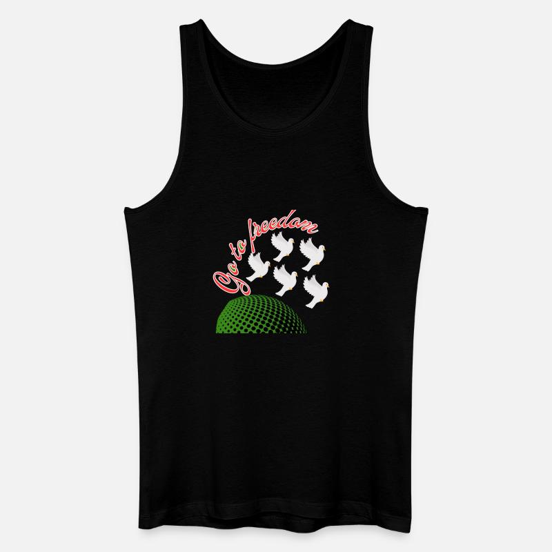 Freiheit - Männer Bio Tank Top - Schwarz