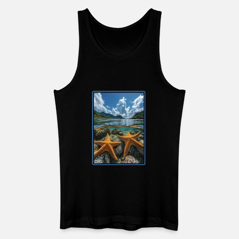 Seesterne Seestern - Männer Bio Tank Top - Schwarz
