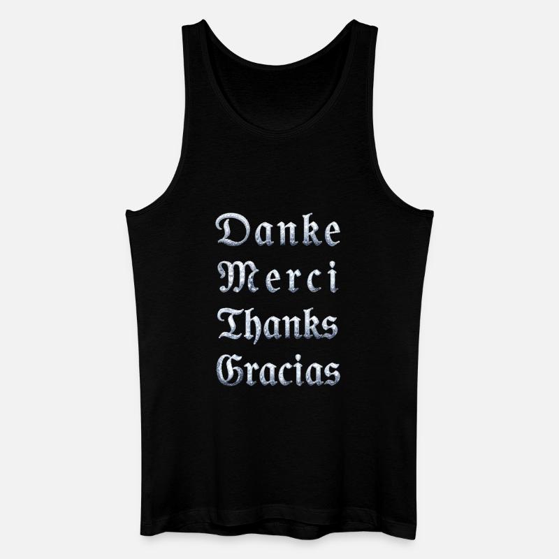 Multilinguale Dankesbotschaft Eiskristall - Männer Bio Tank Top - Schwarz