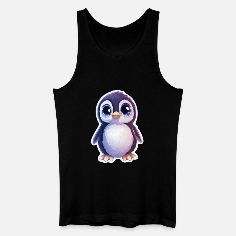 Pinguin - Männer Bio Tank Top - Schwarz