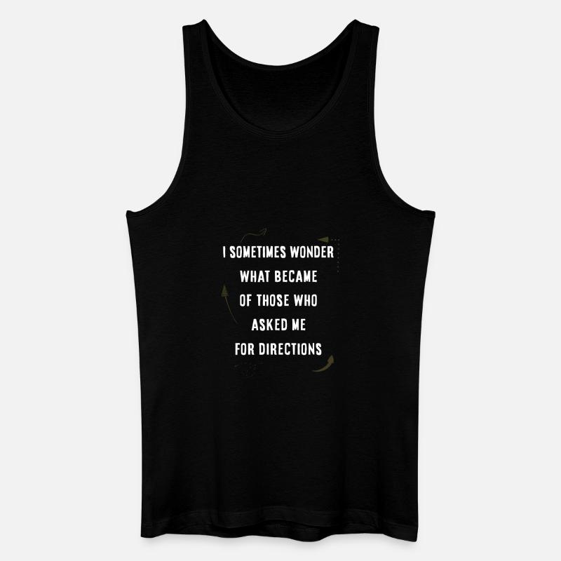 Nach dem Weg fragen - Männer Bio Tank Top - Schwarz