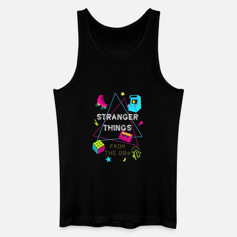 80er Neon Retro Gaming - Männer Bio Tank Top - Schwarz