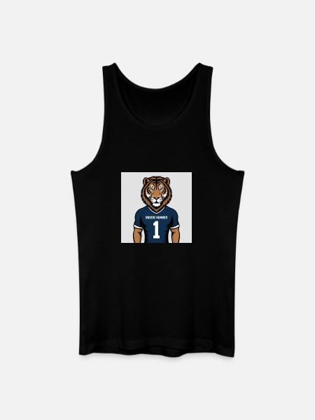 Tiger Mascot Jersey Print - Men’s Organic Tank Top - black