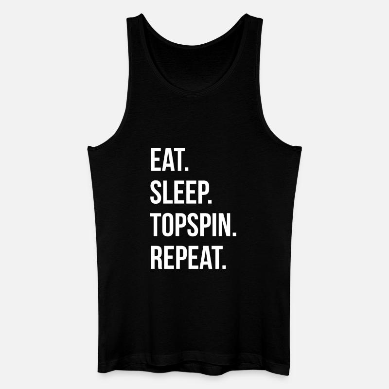 Eat Sleep Topspin Repeat - Männer Bio Tank Top - Schwarz