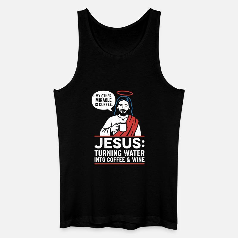Jesus Kaffee-Wunder Grafik - Männer Bio Tank Top - Schwarz
