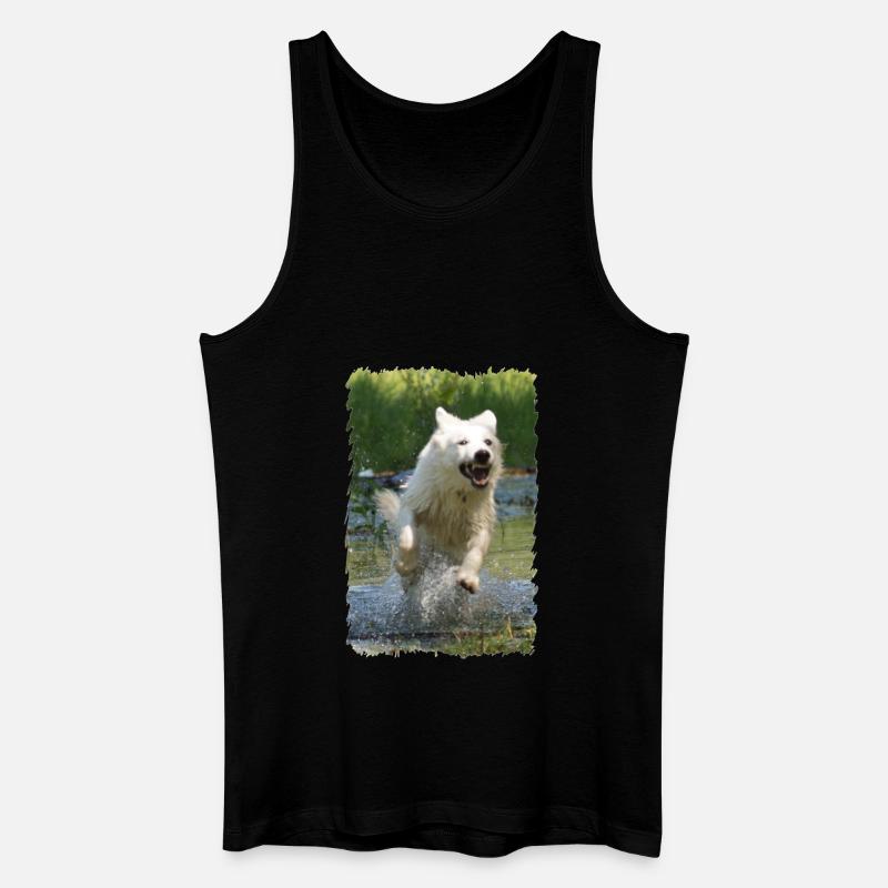 weißer Schäferhund - Männer Bio Tank Top - Schwarz