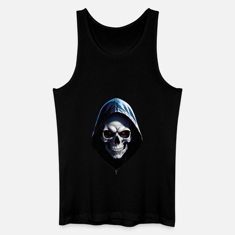 Schädel mit Kapuze - Männer Bio Tank Top - Schwarz