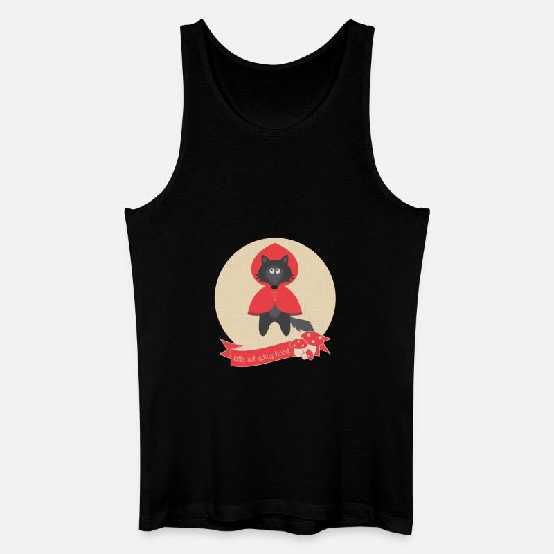 Wolf Rotkäppchen - Männer Bio Tank Top - Schwarz