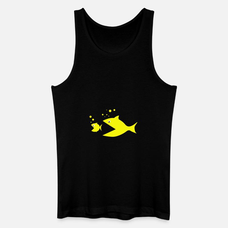 Fisch - Männer Bio Tank Top - Schwarz