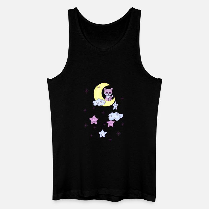 Fuchs im Mond - Männer Bio Tank Top - Schwarz
