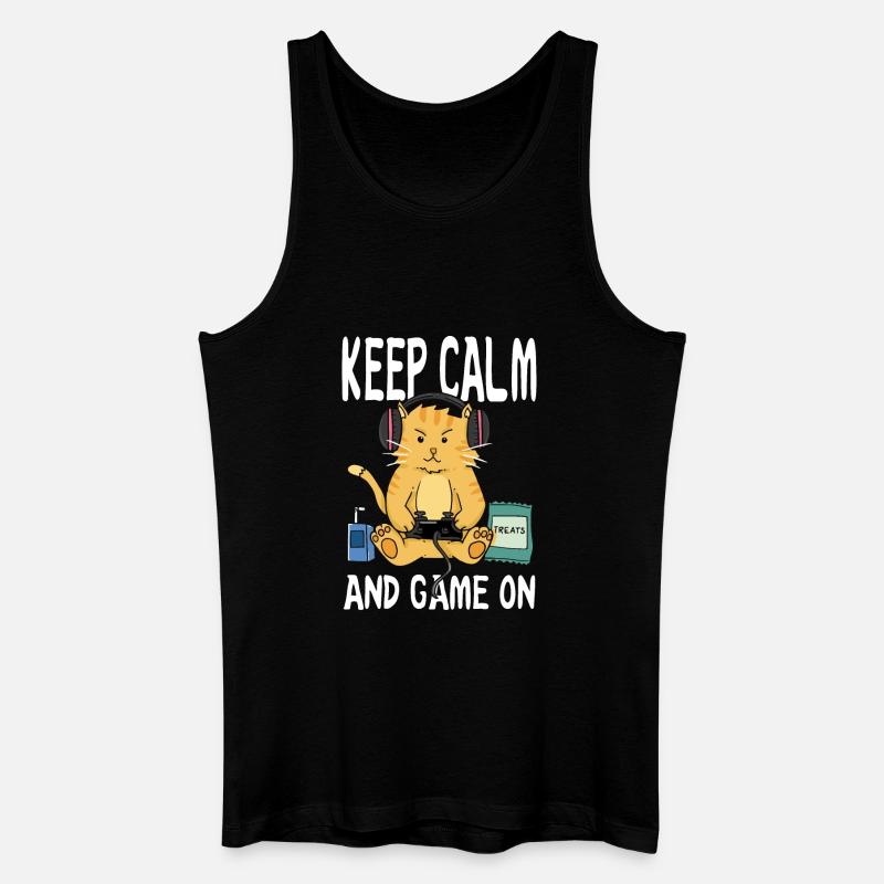 keep calm and game on - Men’s Organic Tank Top - black