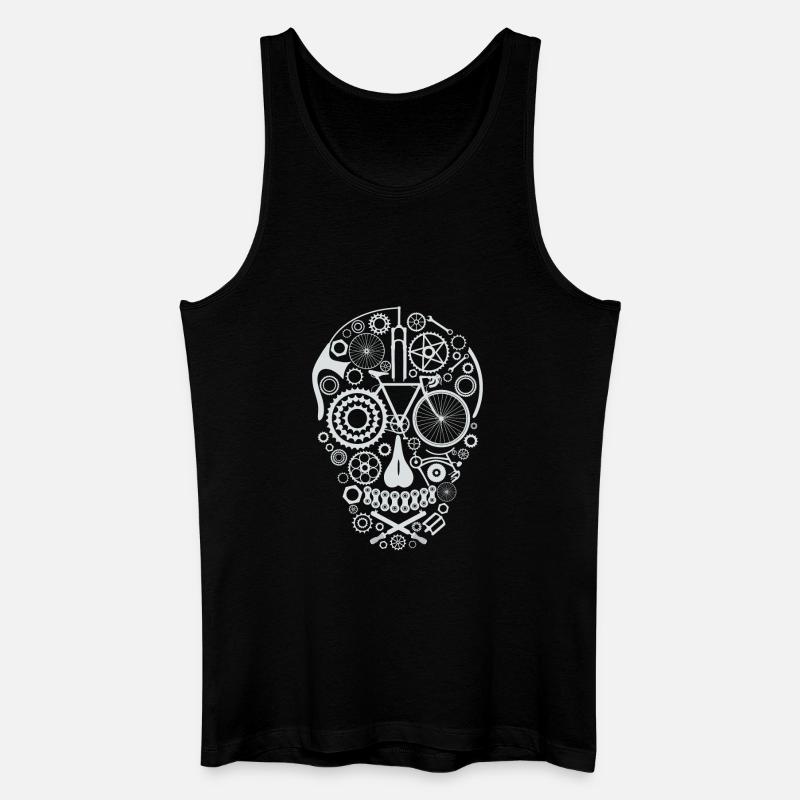 Bicycle Skull light grey - Männer Bio Tank Top - Schwarz