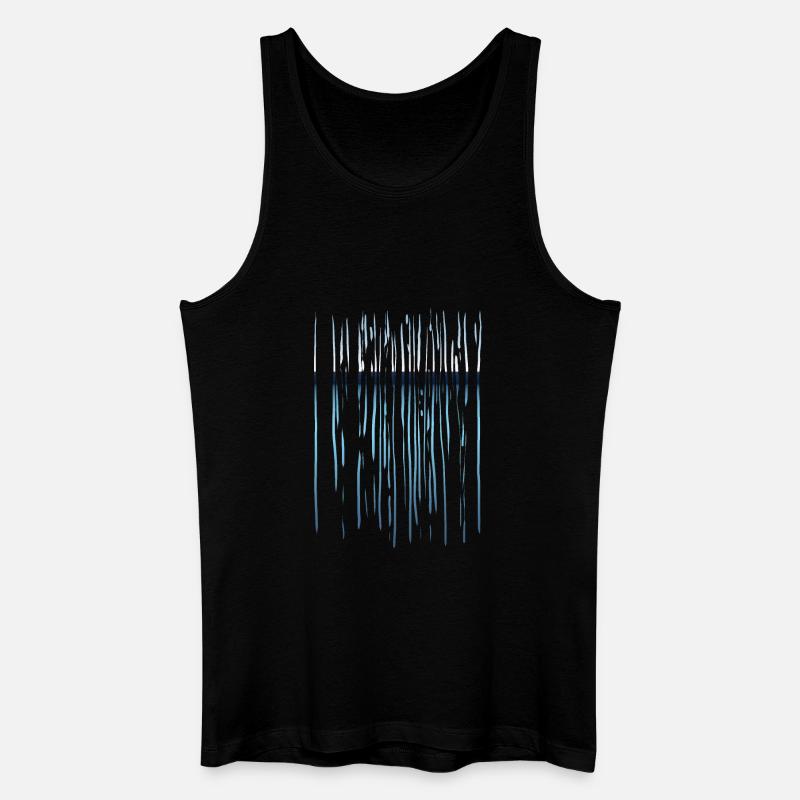 Linien Muster - Horizont - Männer Bio Tank Top - Schwarz