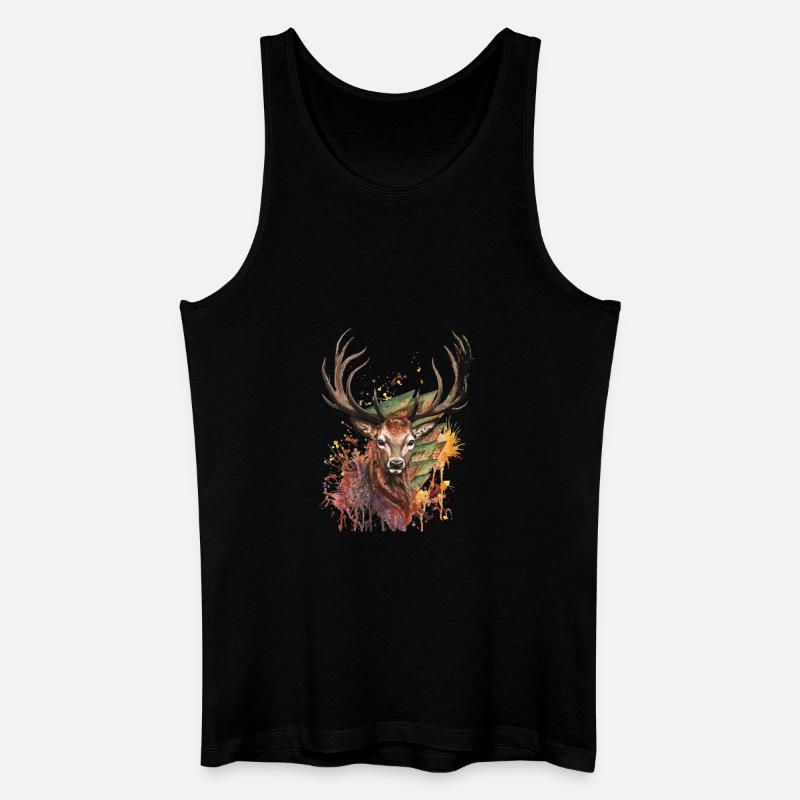 Hirsch Designe - Männer Bio Tank Top - Schwarz