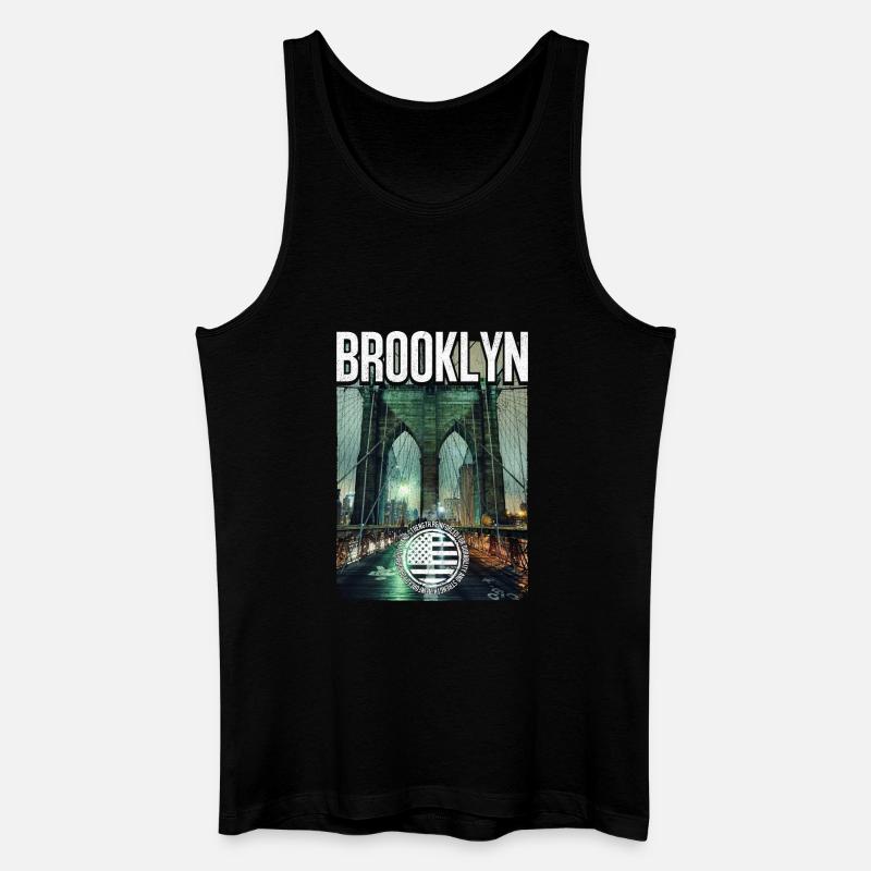 Brooklyn Birdge - Männer Bio Tank Top - Schwarz