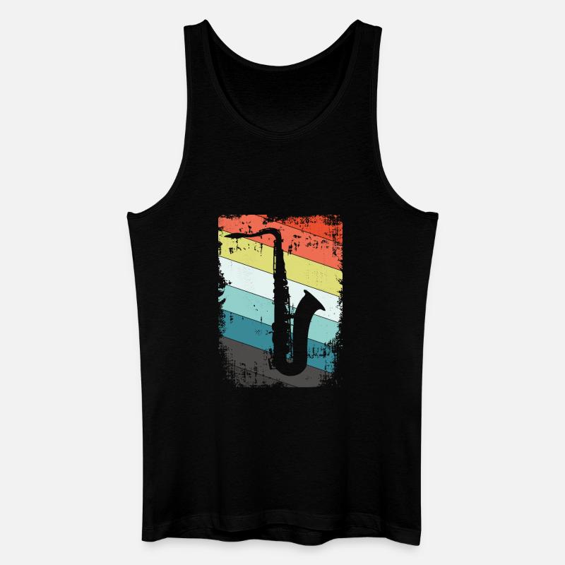 Saxofon Saxophon - Männer Bio Tank Top - Schwarz