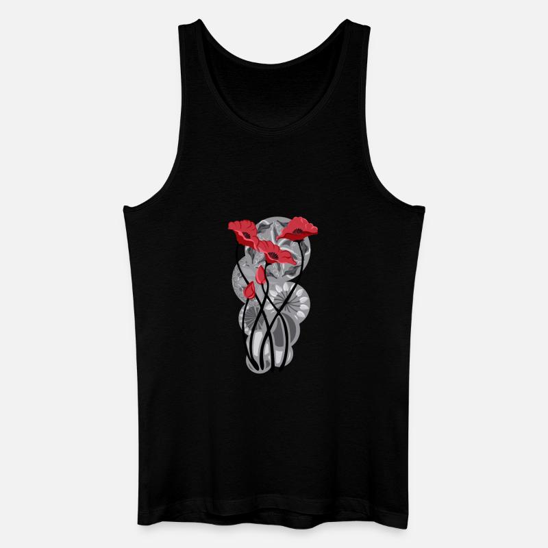Schmetterlingsmohn Tattoo - Männer Bio Tank Top - Schwarz