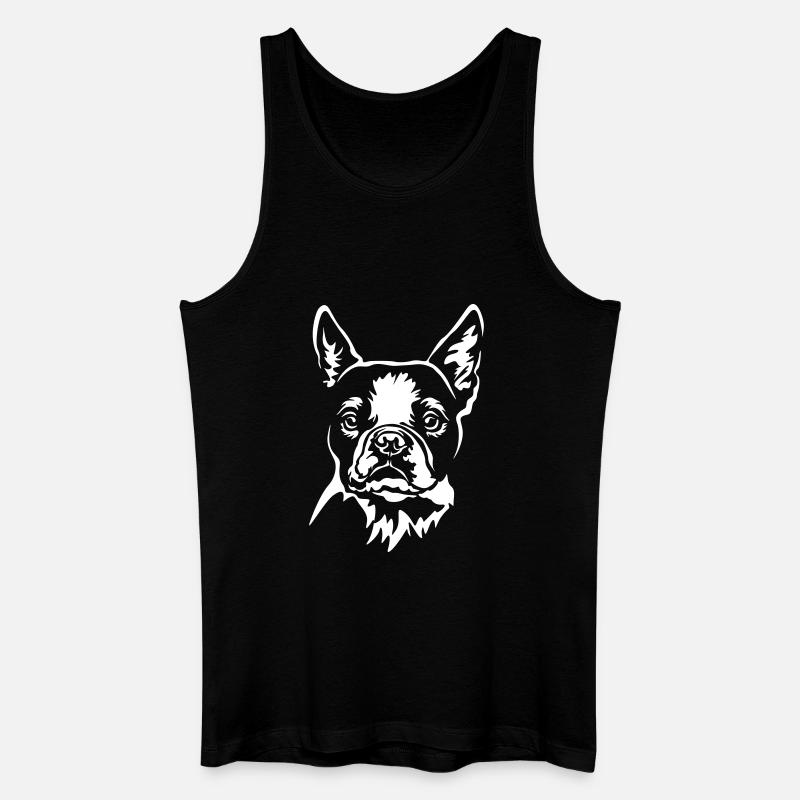Boston Terrier Kopf "Black Edition" - Männer Bio Tank Top - Schwarz