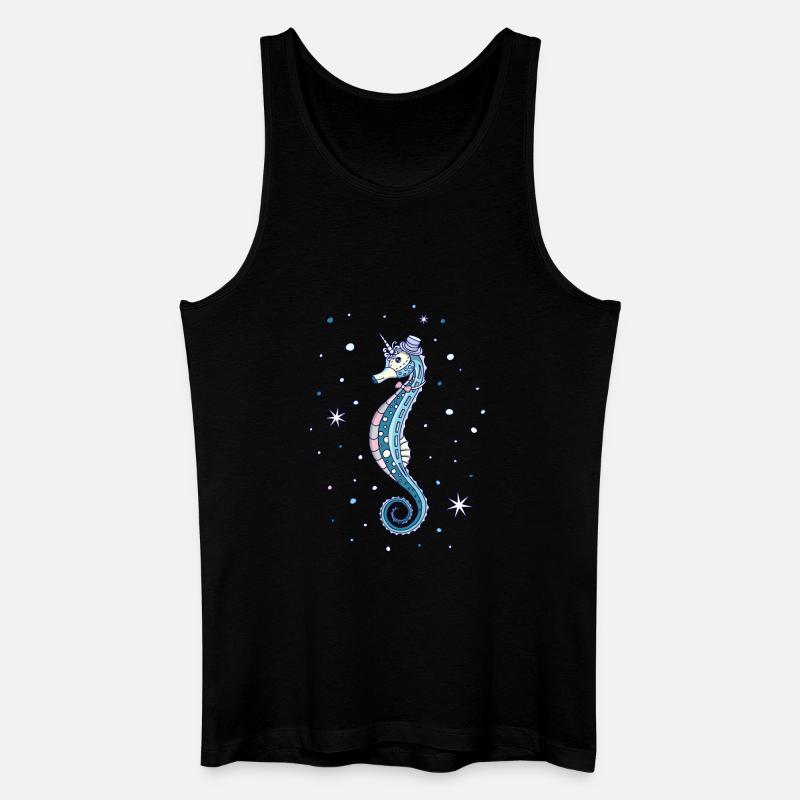 Seepferdchen süßes Motiv - Männer Bio Tank Top - Schwarz