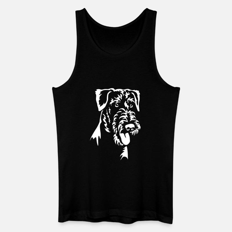 Airedale Terrier Kopf "Black Edition" - Männer Bio Tank Top - Schwarz