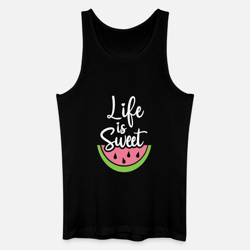 Das Leben ist süß - Männer Bio Tank Top - Schwarz