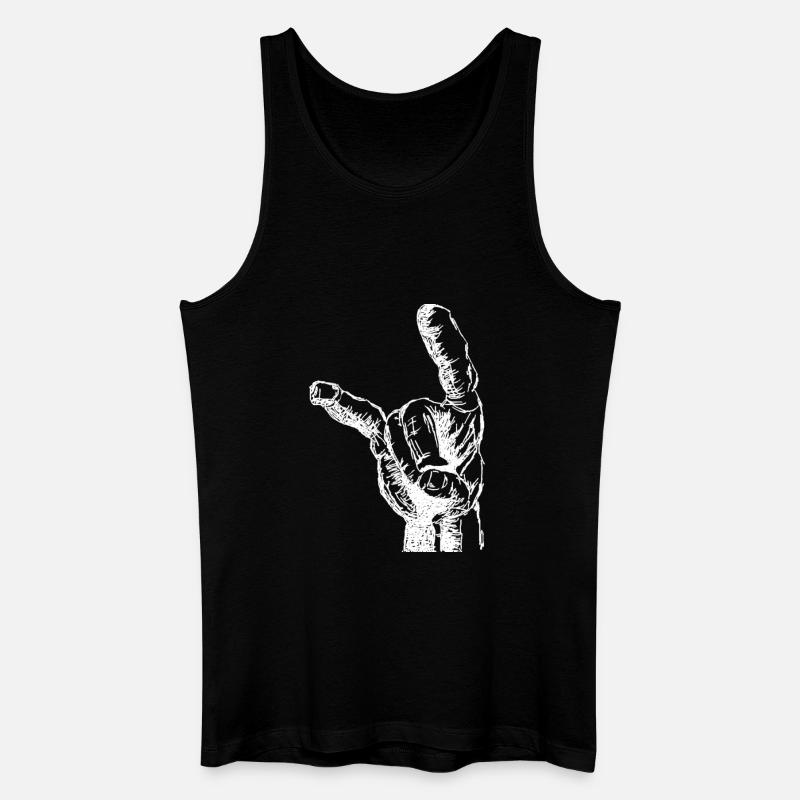 Headbanger´s Hand - Männer Bio Tank Top - Schwarz