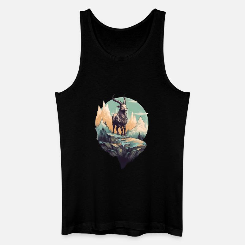 Mythical mountain goat on Flyerfelsen - Men’s Organic Tank Top - black