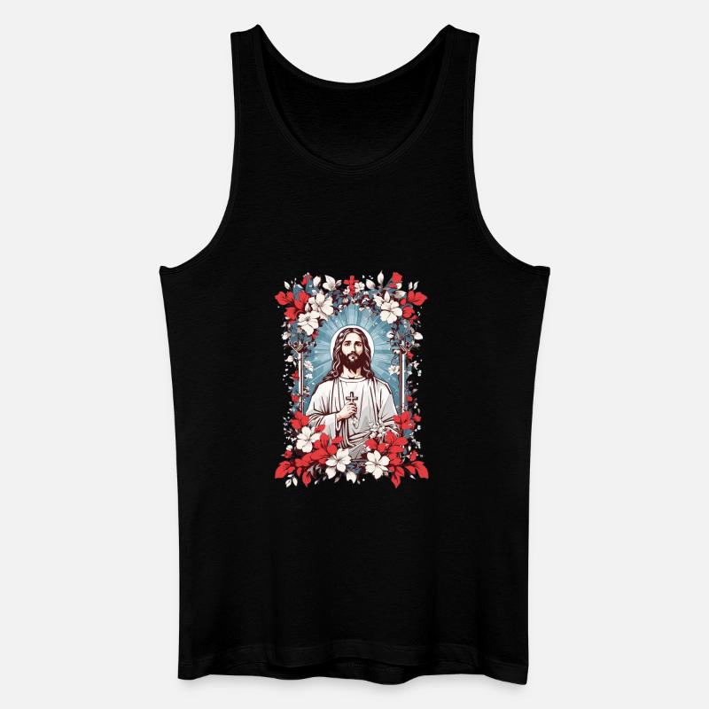 Jesus Christus - Männer Bio Tank Top - Schwarz
