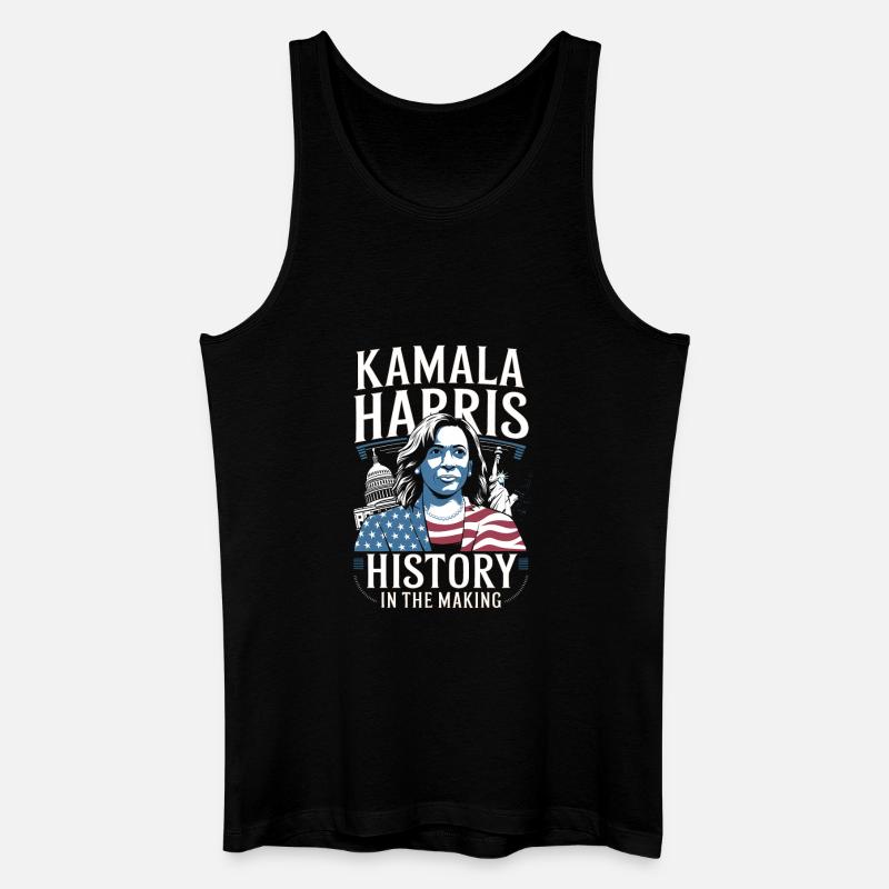 Kamala Harris wird Geschichte schreiben - Männer Bio Tank Top - Schwarz