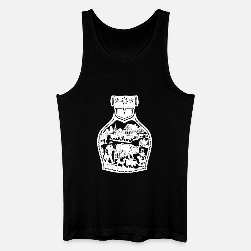 Alpabfahrt white - Männer Bio Tank Top - Schwarz