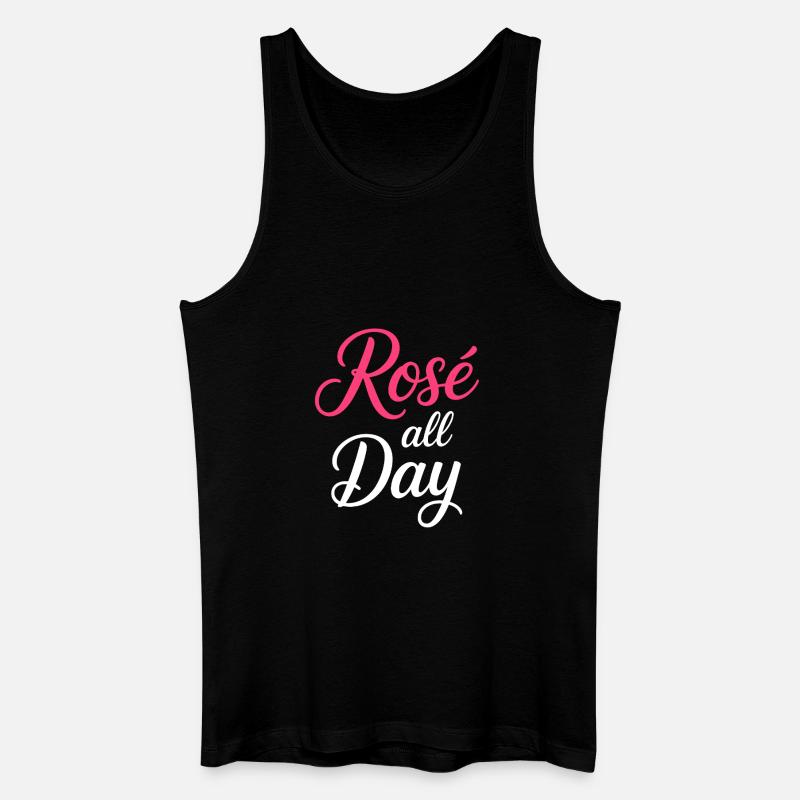 Rosé All Day Rosa - Männer Bio Tank Top - Schwarz