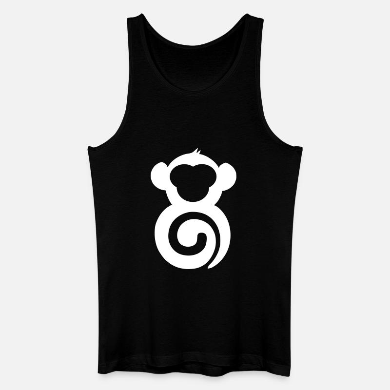Affe Spirale Logo Druck - Männer Bio Tank Top - Schwarz