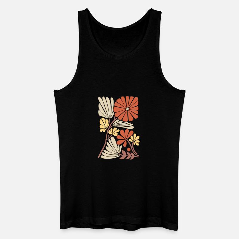 Boho Blumen Muster - Männer Bio Tank Top - Schwarz