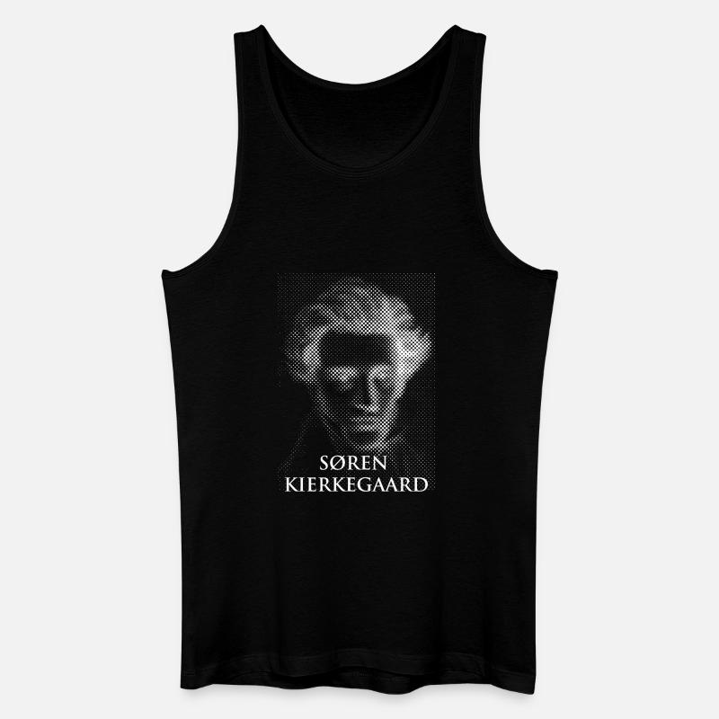 Existenzielles Søren Kierkegaard-Porträt - Männer Bio Tank Top - Schwarz