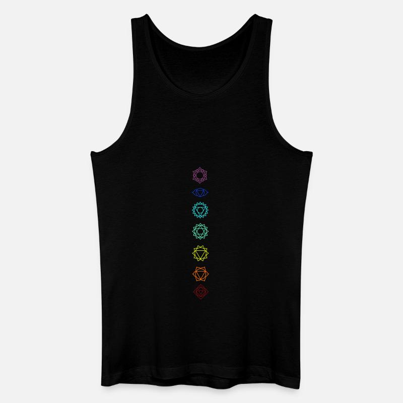 Sieben Chakren - Männer Bio Tank Top - Schwarz