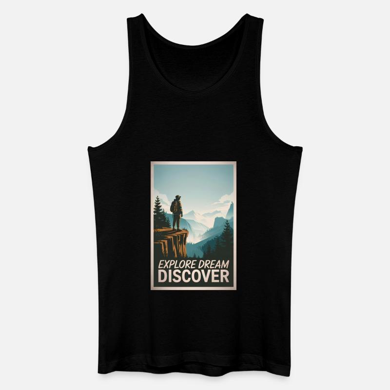 Explore Dream Explore - Männer Bio Tank Top - Schwarz
